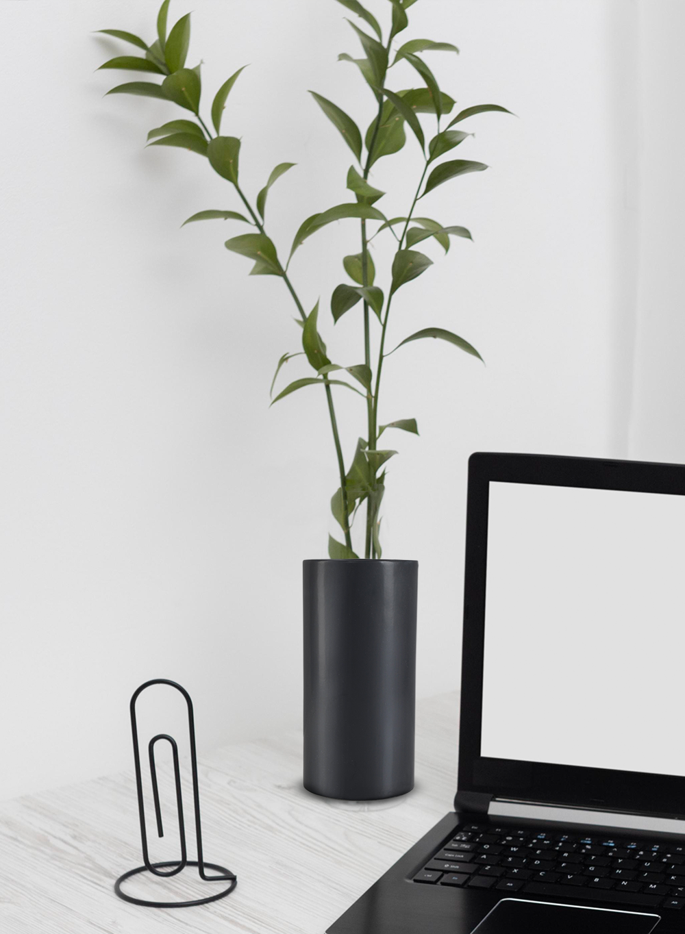 Matte Black Ceramic Vase, in 3 Shapes & 2 Colors