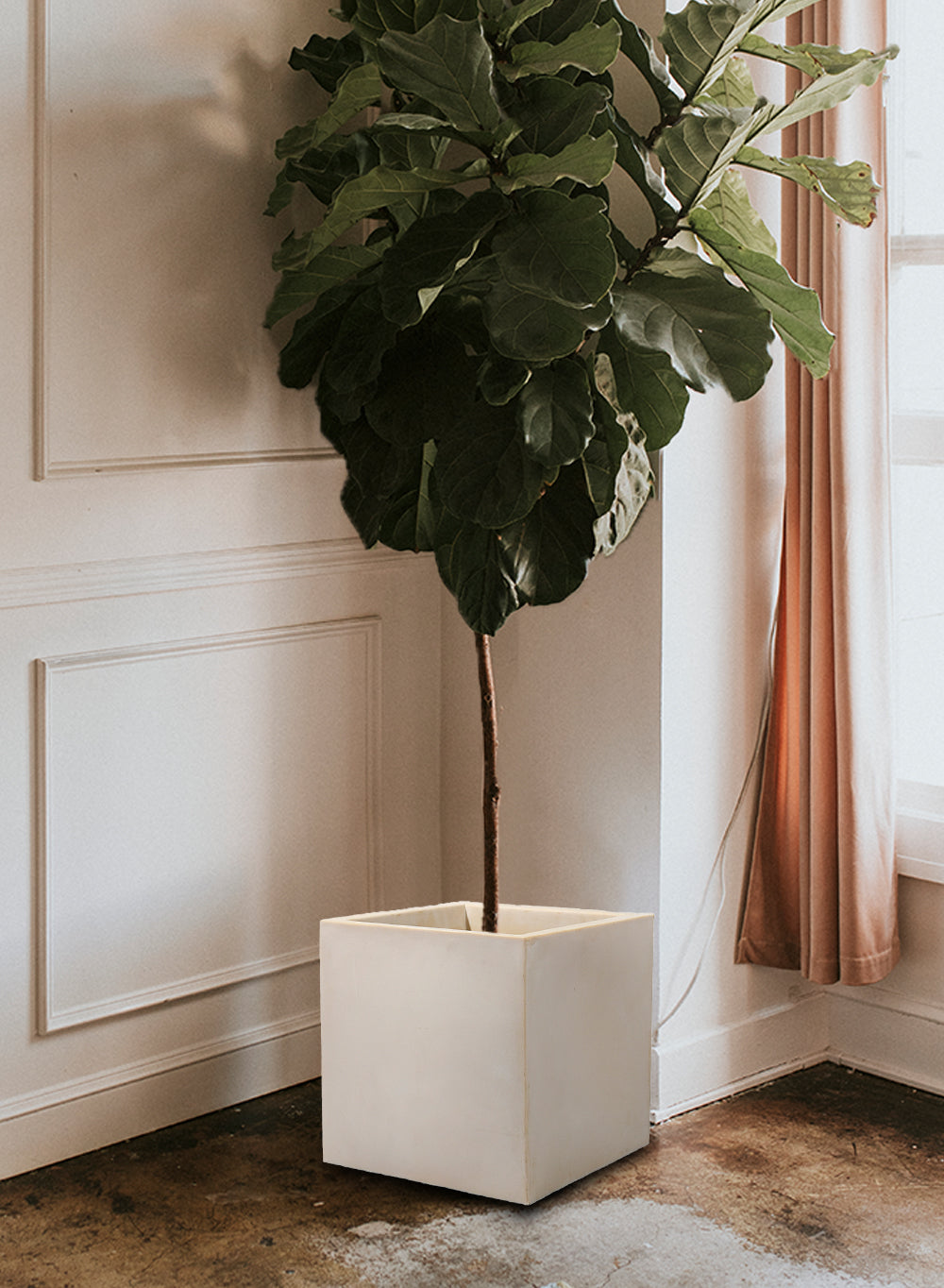 Vintage White Stone-Textured Planter Box, in 2 Sizes