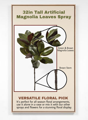 32" Artificial Magnolia Leaves Spray