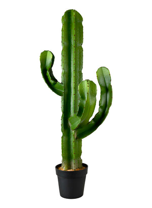 Faux Candelabra Cactus in Gray Pot, 15" Diameter & 44" Tall