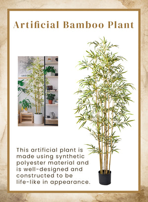 Artificial Bamboo Plant in Black Pot, 28" Diameter & 72" Tall