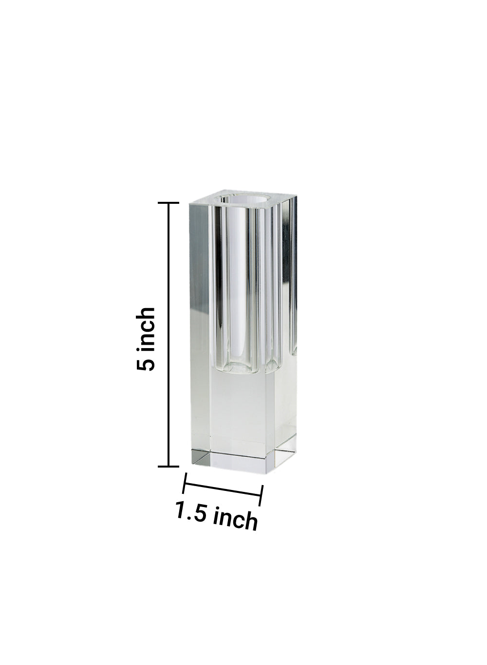 Crystal Square Bud Vase, 3 Size Options