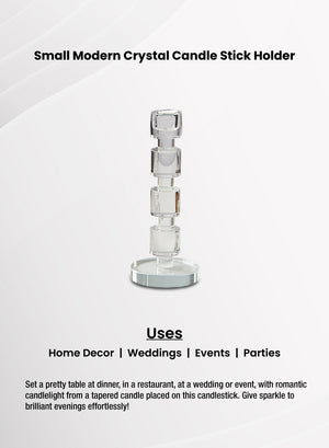 Serene Spaces Living Modern Crystal Candle Stick Holder, In 2 Sizes
