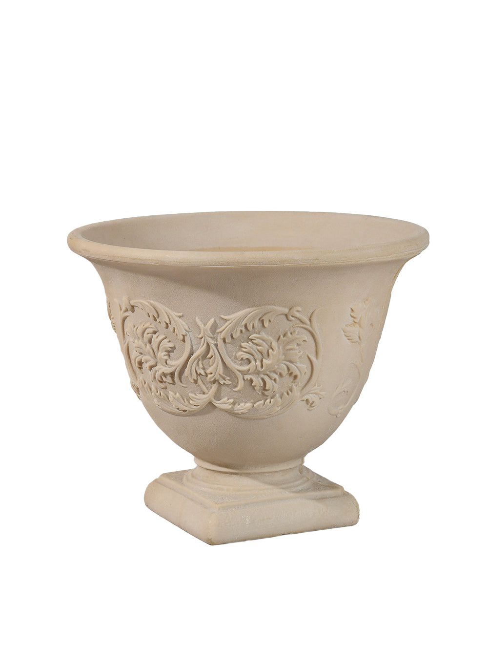 Vintage White Stone-Textured Urn Planter, in 2 Designs