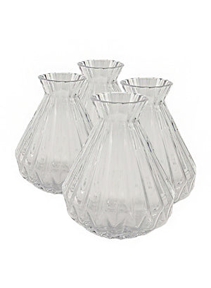 Serene Spaces Living Set of 4 Glass Bud Vases, Available in 2 Sizes