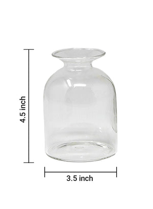 Short Bottle Bud Vase, 3.5" Diameter & 4.5" Tall - Set of 4