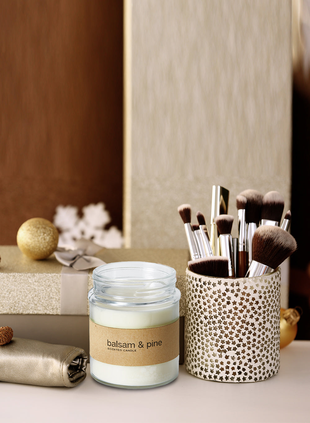 Scented Candle In A Clear Glass Jar, in 3 Scents