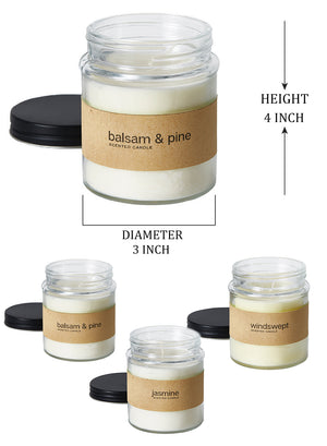 Scented Candle In A Clear Glass Jar, in 3 Scents