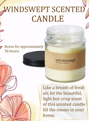 Scented Candle In A Clear Glass Jar, in 3 Scents