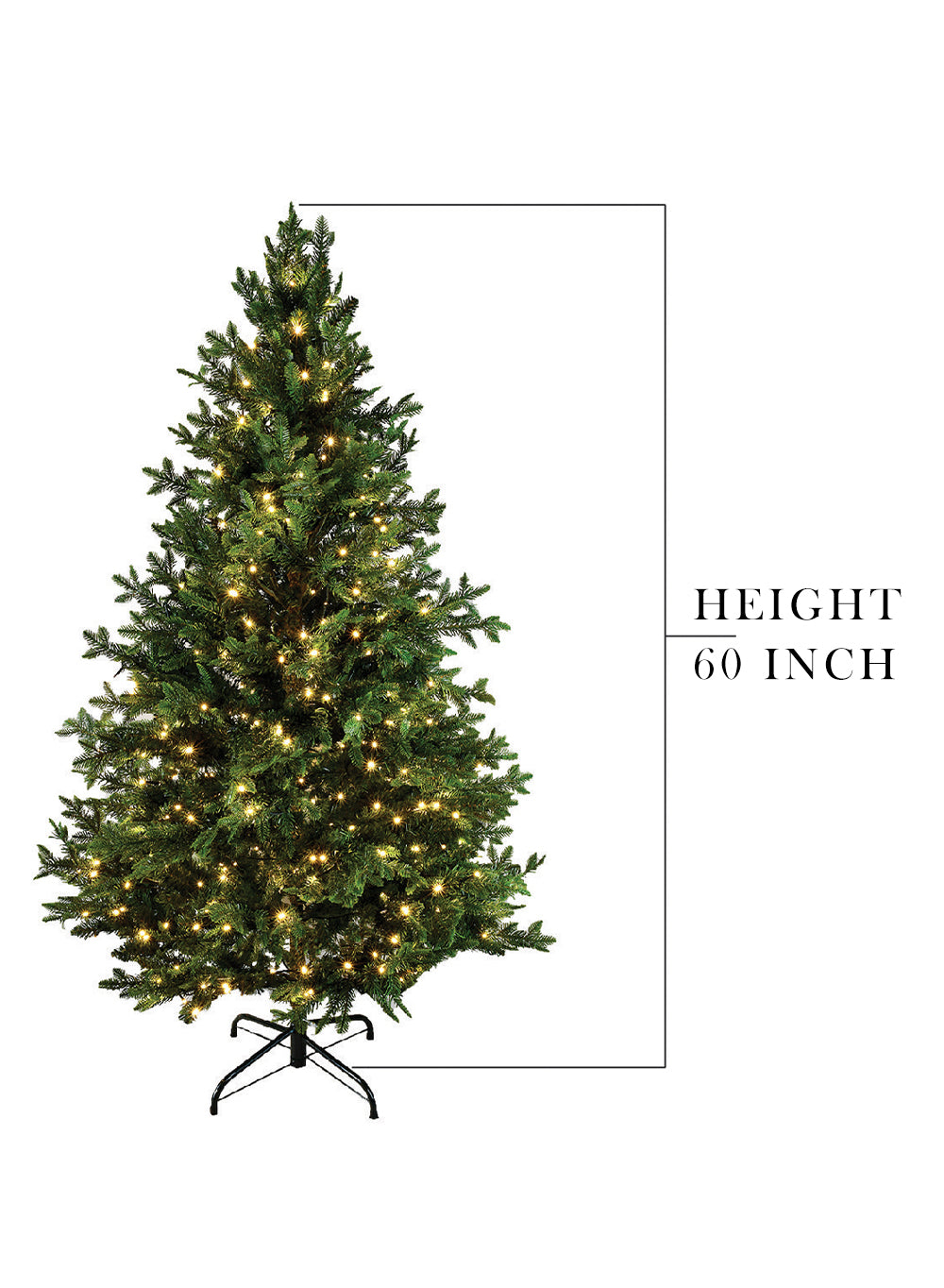 Prelit Faux Pine Tree with 450 LED Lights, 36" Diameter & 60" Tall