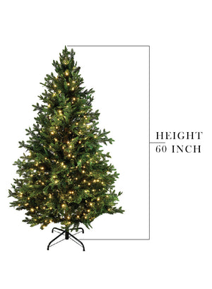 Prelit Faux Pine Tree with 450 LED Lights, 36" Diameter & 60" Tall