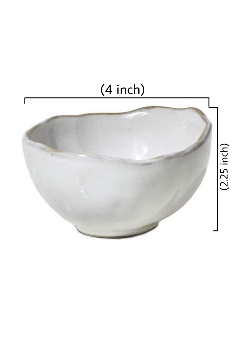 Free-Form Edge Glazed Ceramic Bowl, in 4 Sizes