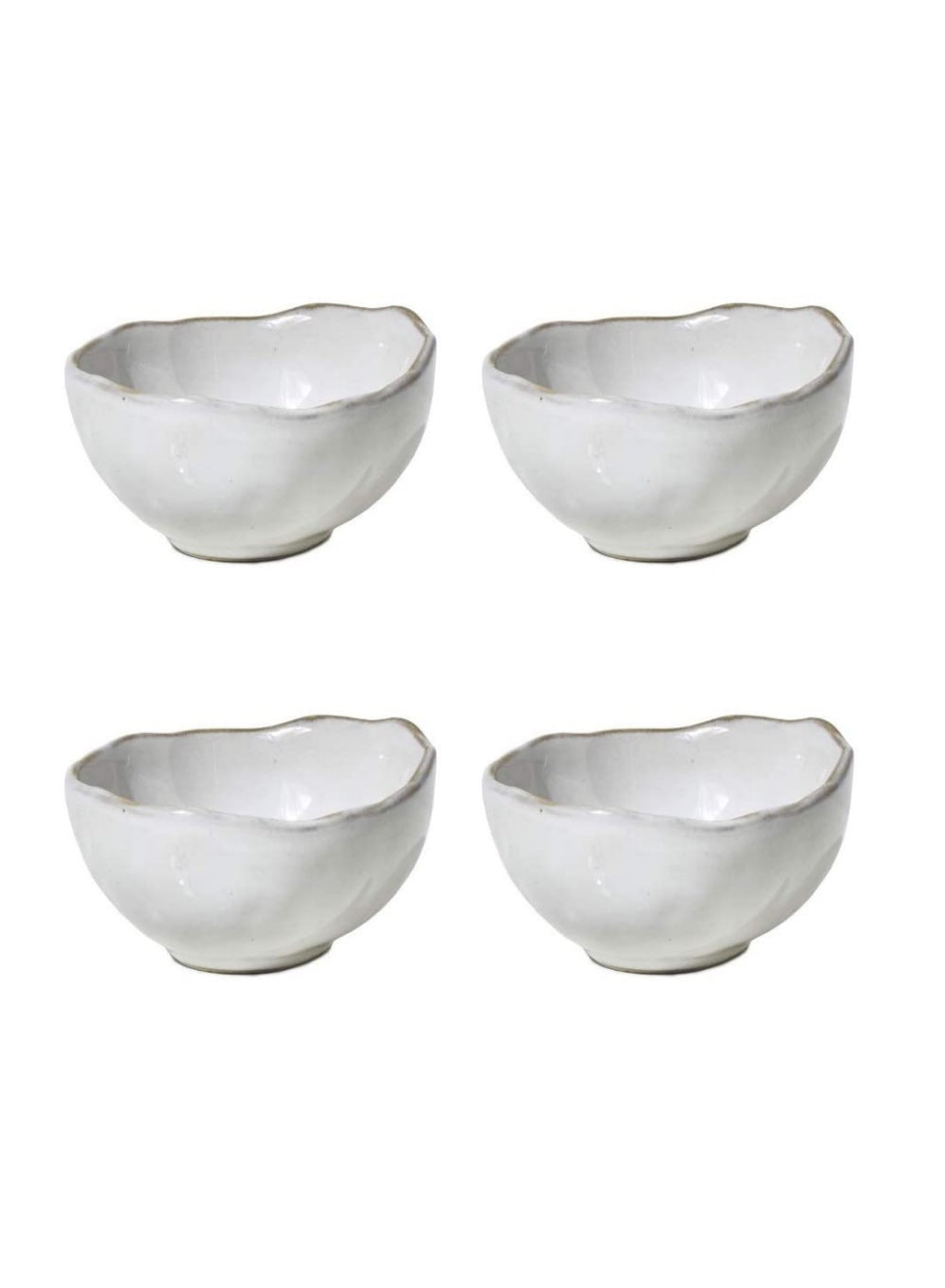 Free-Form Edge Glazed Ceramic Bowl, in 4 Sizes