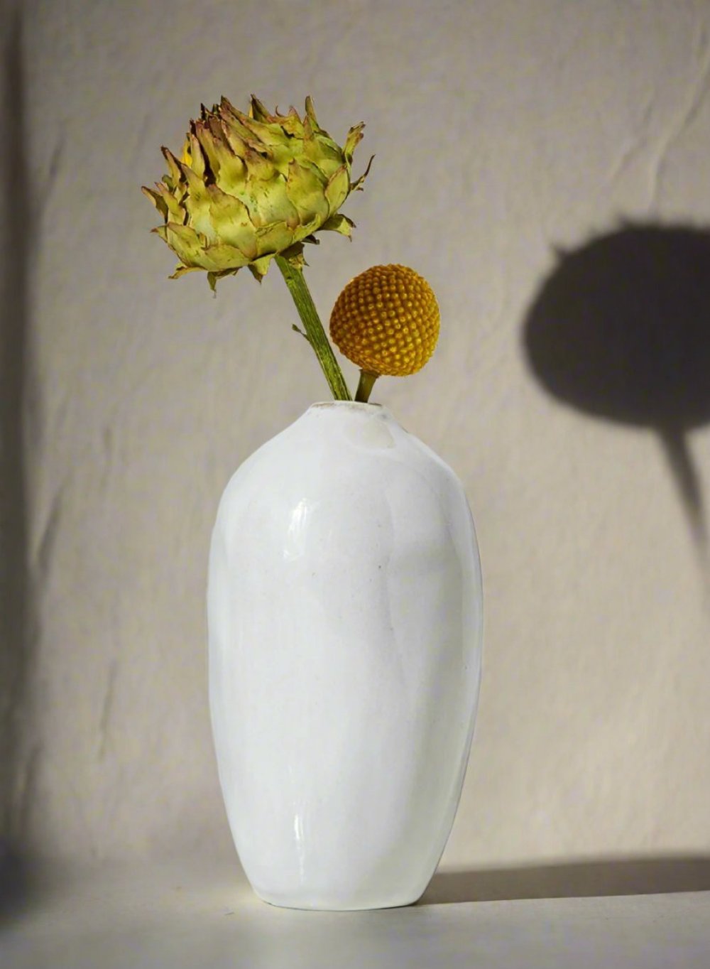 Free-Form Glazed Ceramic Pomegranate Bud Vase, 3.75" Diameter & 3.5" Tall, Set of 4