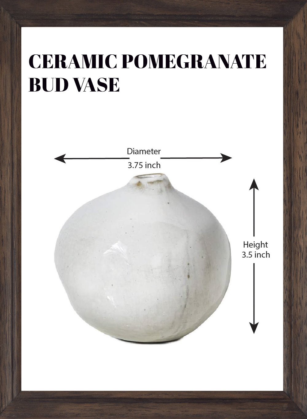 Free-Form Glazed Ceramic Pomegranate Bud Vase, 3.75" Diameter & 3.5" Tall, Set of 4