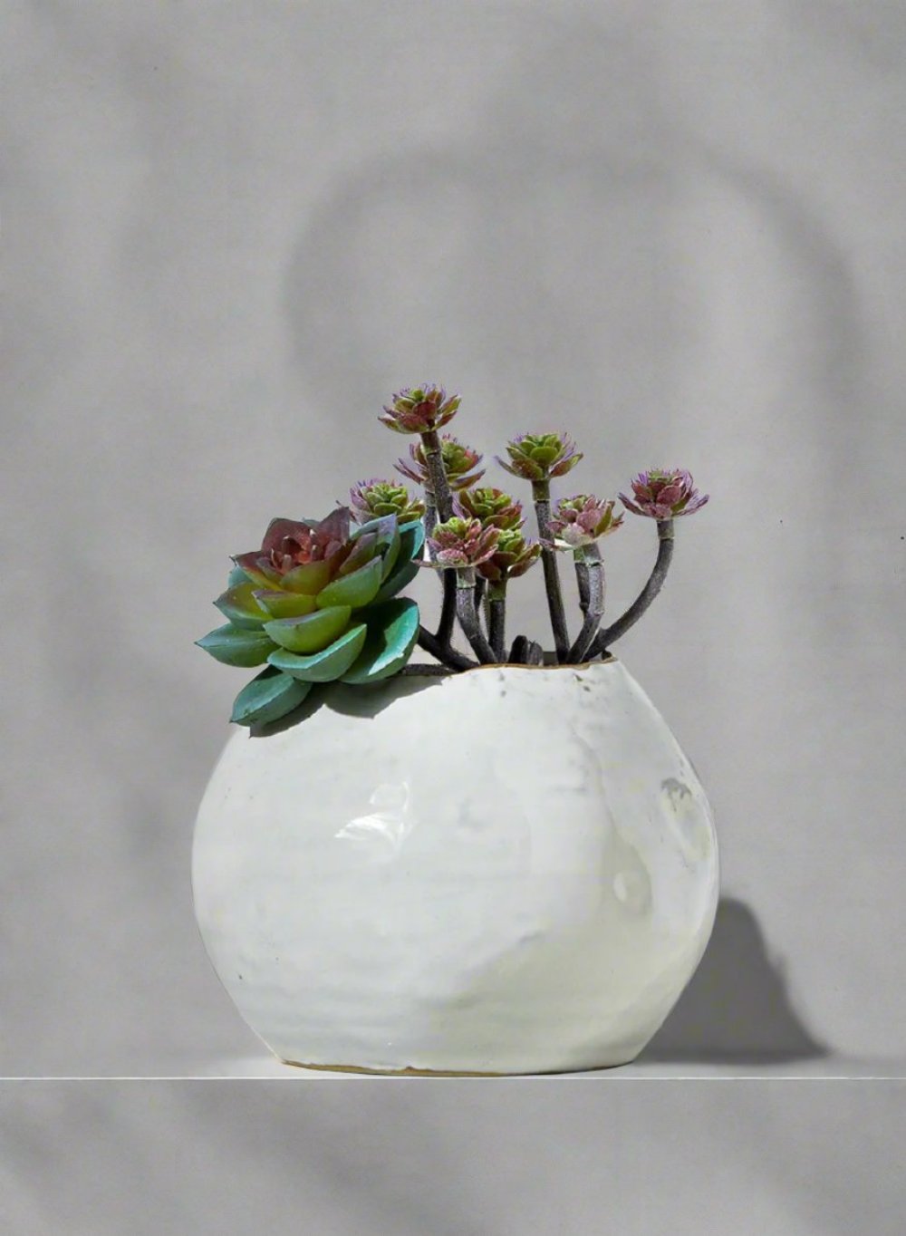 Free-From Edge Glazed Ceramic Vase, in 4 Shapes