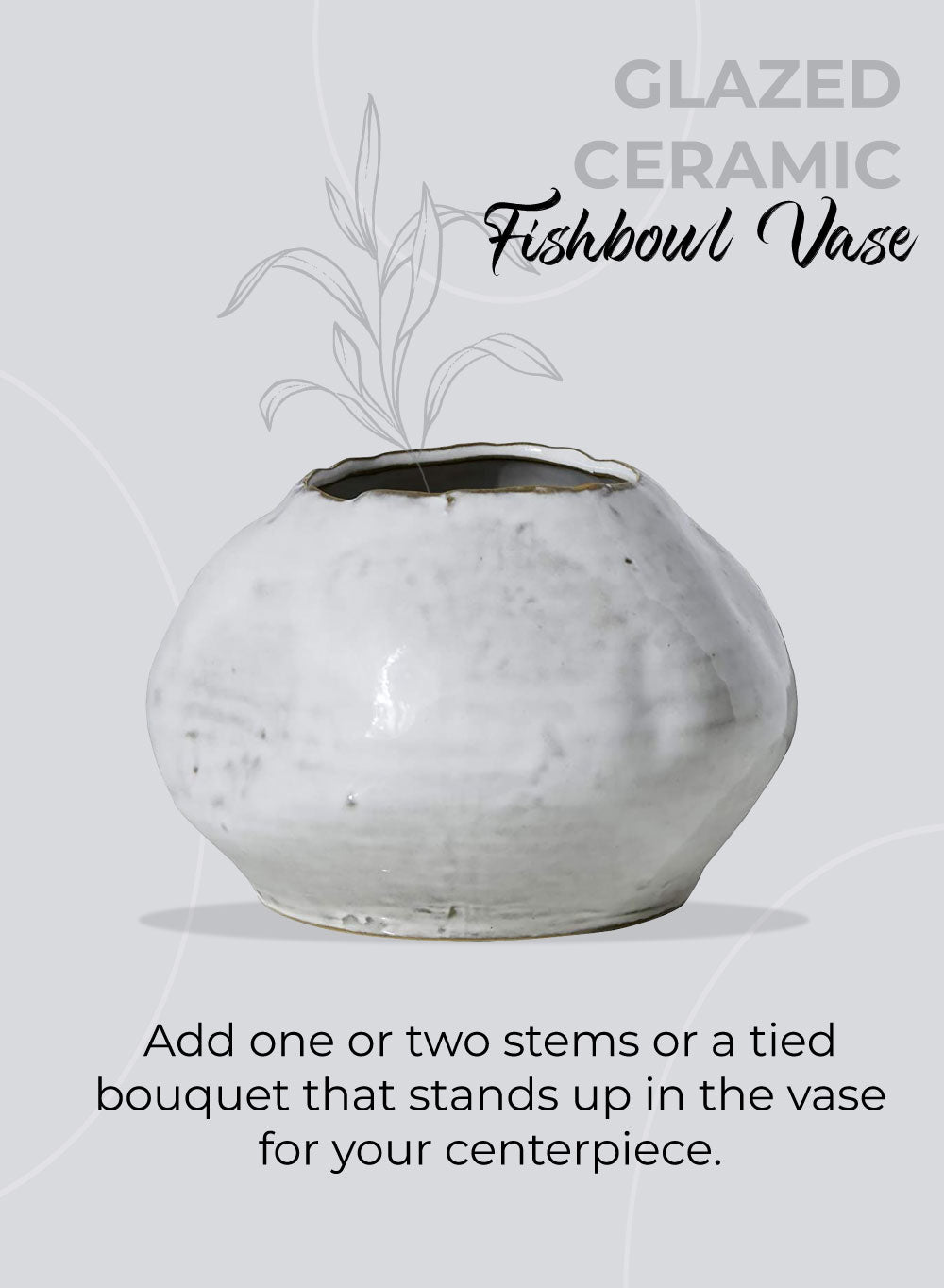 Free-From Edge Glazed Ceramic Vase, in 4 Shapes