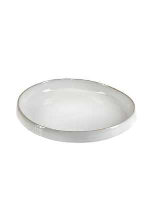 Serene Spaces Living Round White Ceramic Platter, Food Serving Dish, in 2 Sizes