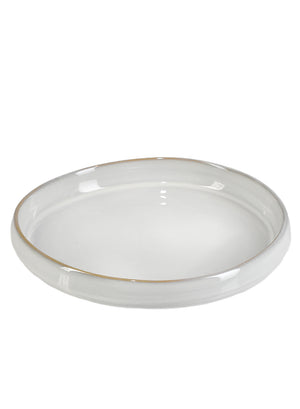 Serene Spaces Living Round White Ceramic Platter, Food Serving Dish, in 2 Sizes