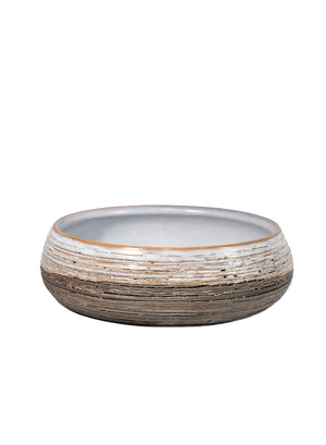Glazed Ceramic Bowl, 10" Diameter & 3" Tall