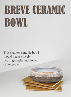 Glazed Ceramic Bowl, 10" Diameter & 3" Tall