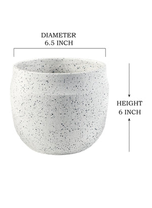 White Granite Plant Pot, in 2 Sizes