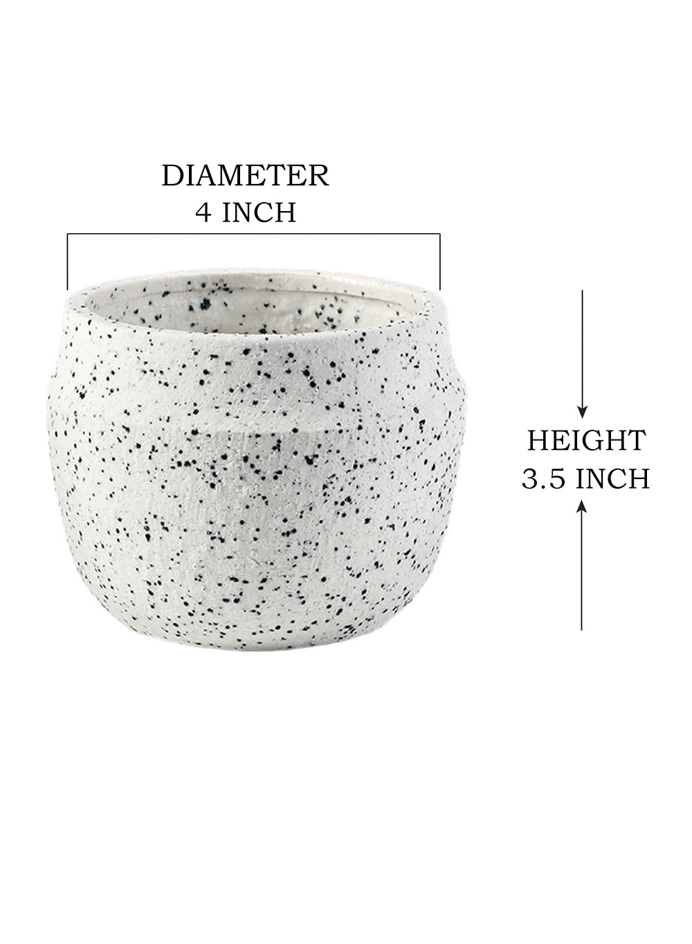 White Granite Plant Pot, in 2 Sizes