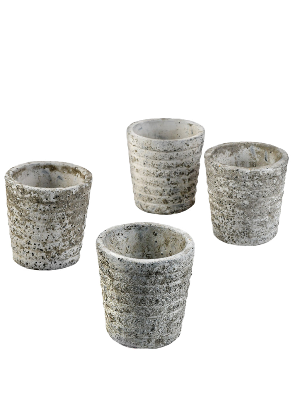 3" Aged Stone Planter, Set of 4