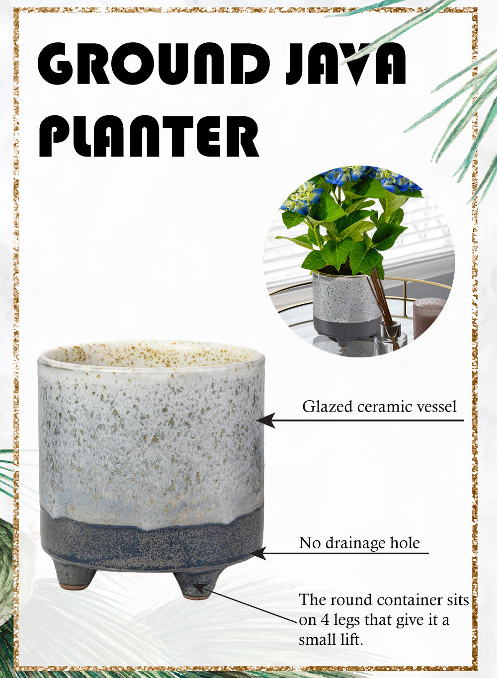 Speckled Java Planter Pot, in 2 Sizes