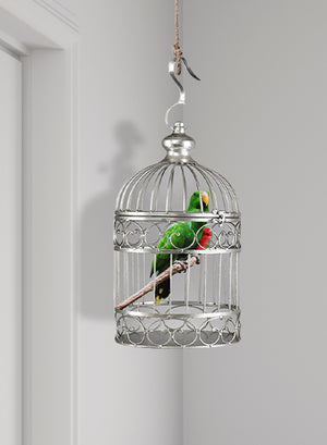 Birdcage Decor, Silver Metal in 2 Sizes & Color