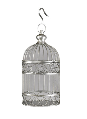 Decorative Silver Metal Birdcage, in 2 Sizes
