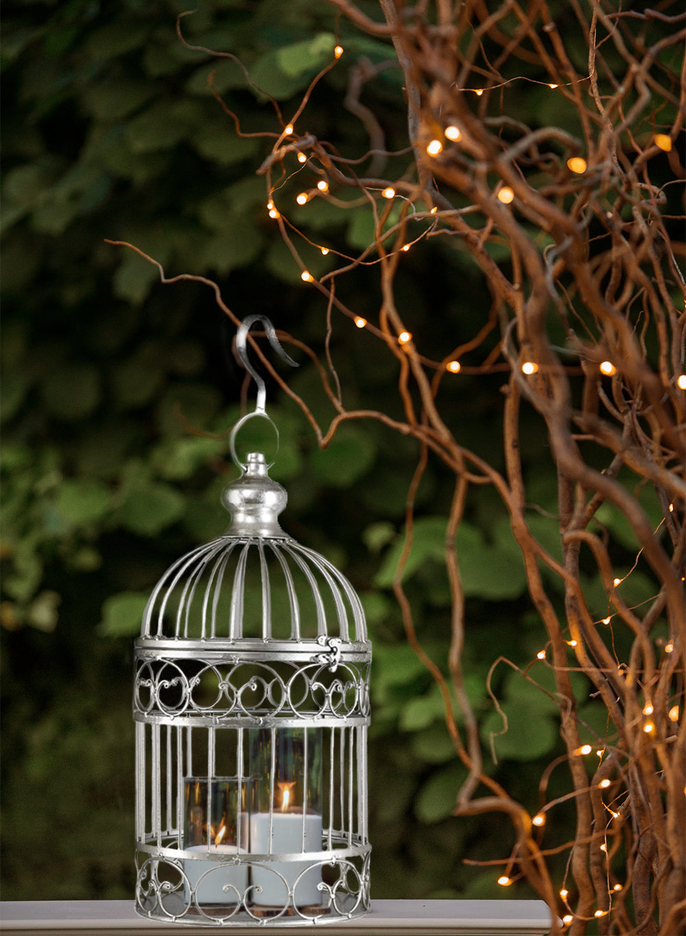 Birdcage Decor, Silver Metal in 2 Sizes & Color