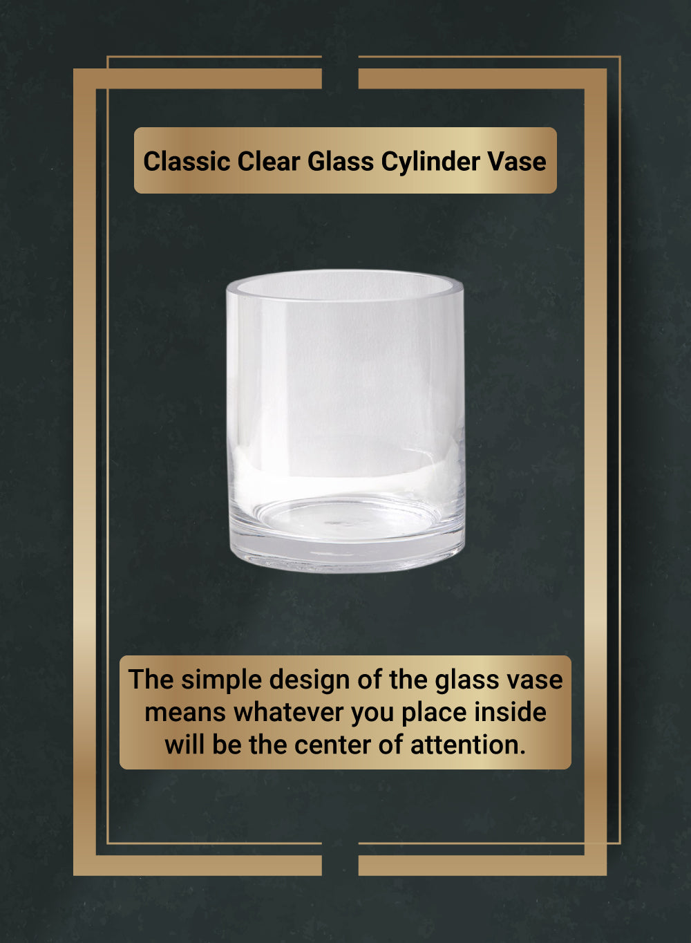 Glass Cylinder Hurricane Vase, in 4 Size Options