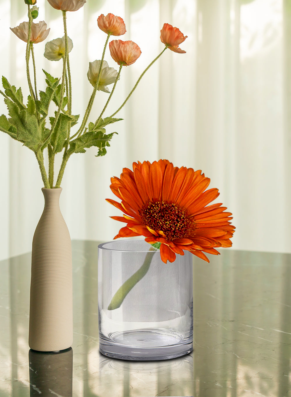 Glass Cylinder Hurricane Vase, in 4 Size Options