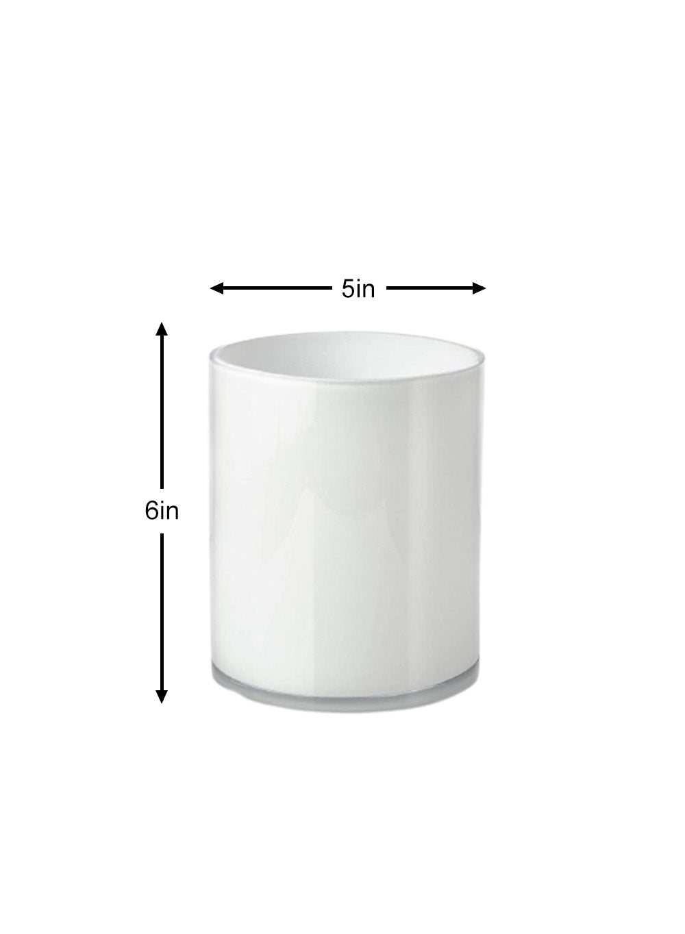 Modern White Glass Vase, In 3 Sizes