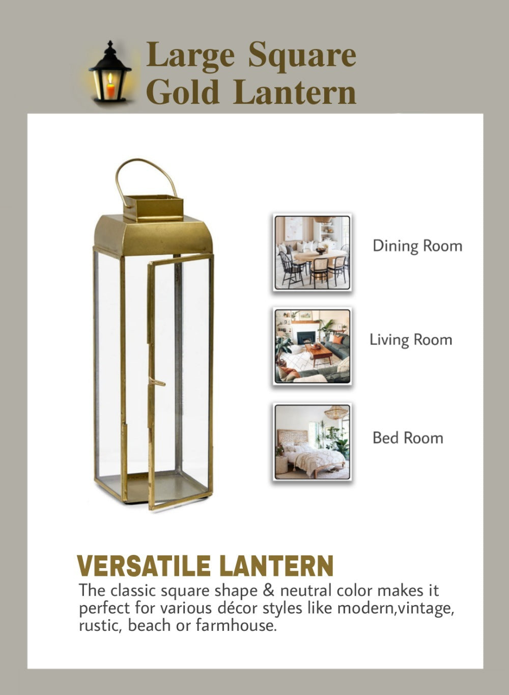 Atrani Square Lantern, in 2 Sizes & Colors