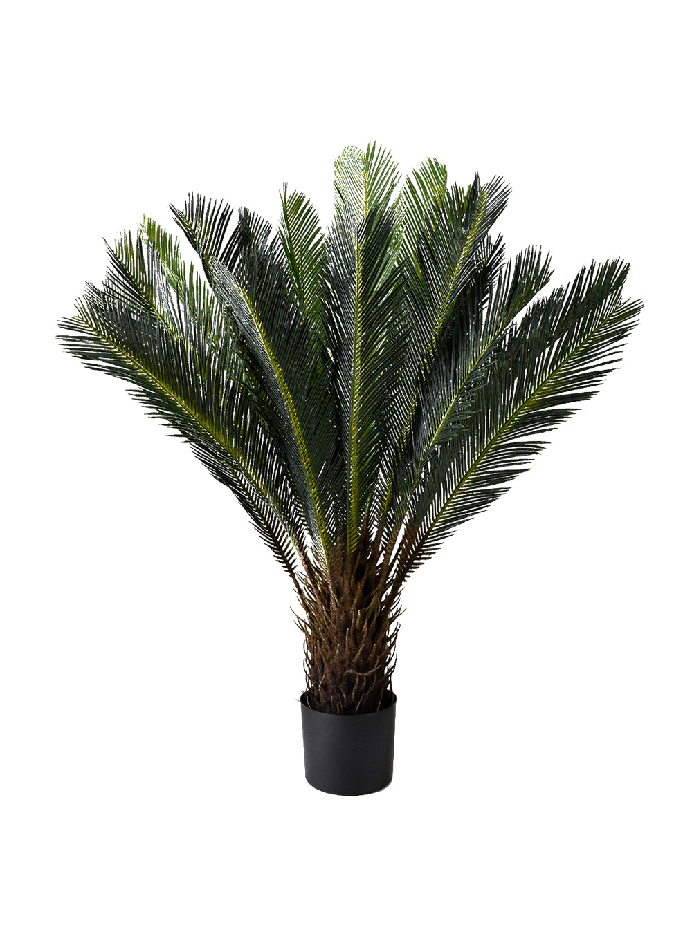 Artificial Sago Palm Tree in Black Pot, 30" Diameter & 44" Tall