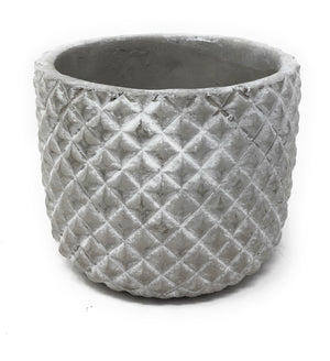 Grey Cement Diamond Patterned Vase,in 2 Sizes