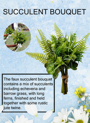 12" Artificial Mixed Succulent Bouquet