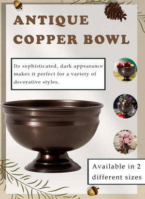 Antique Copper Pedestal Bowl, in 3 Sizes