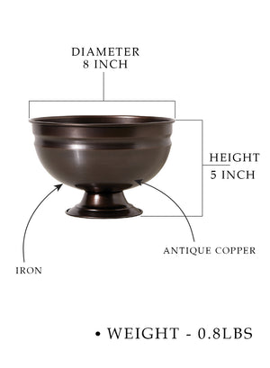 Antique Copper Pedestal Bowl, in 3 Sizes