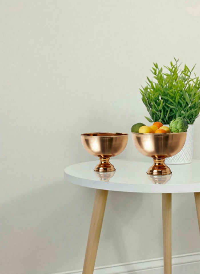 Serene Spaces Living Large Copper Finish Pedestal Bowl