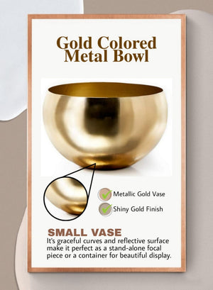 5" Decorative Shiny Luxe Gold Bowl Vase