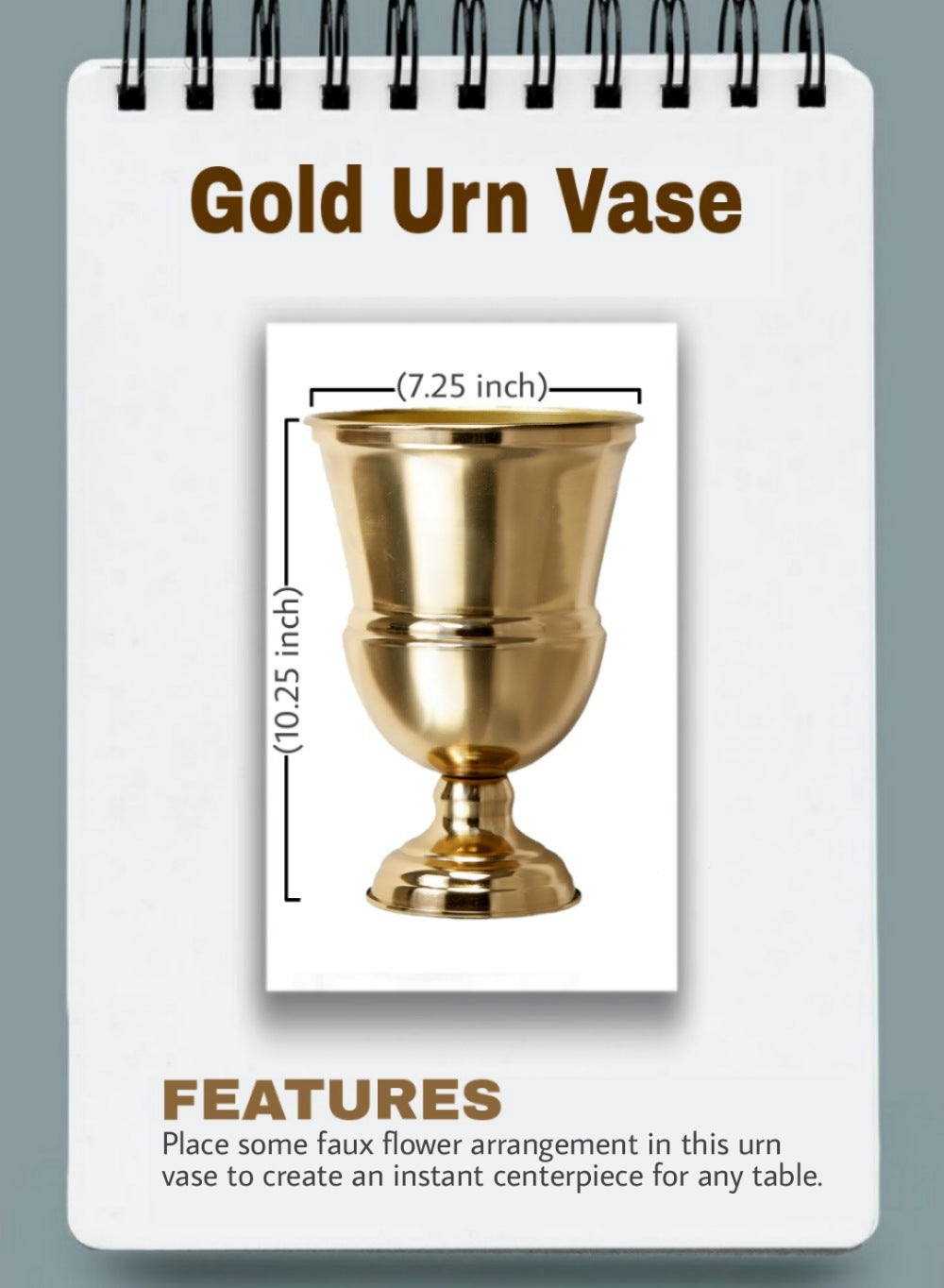 Decorative Gold Urn Vase, in 3 Sizes