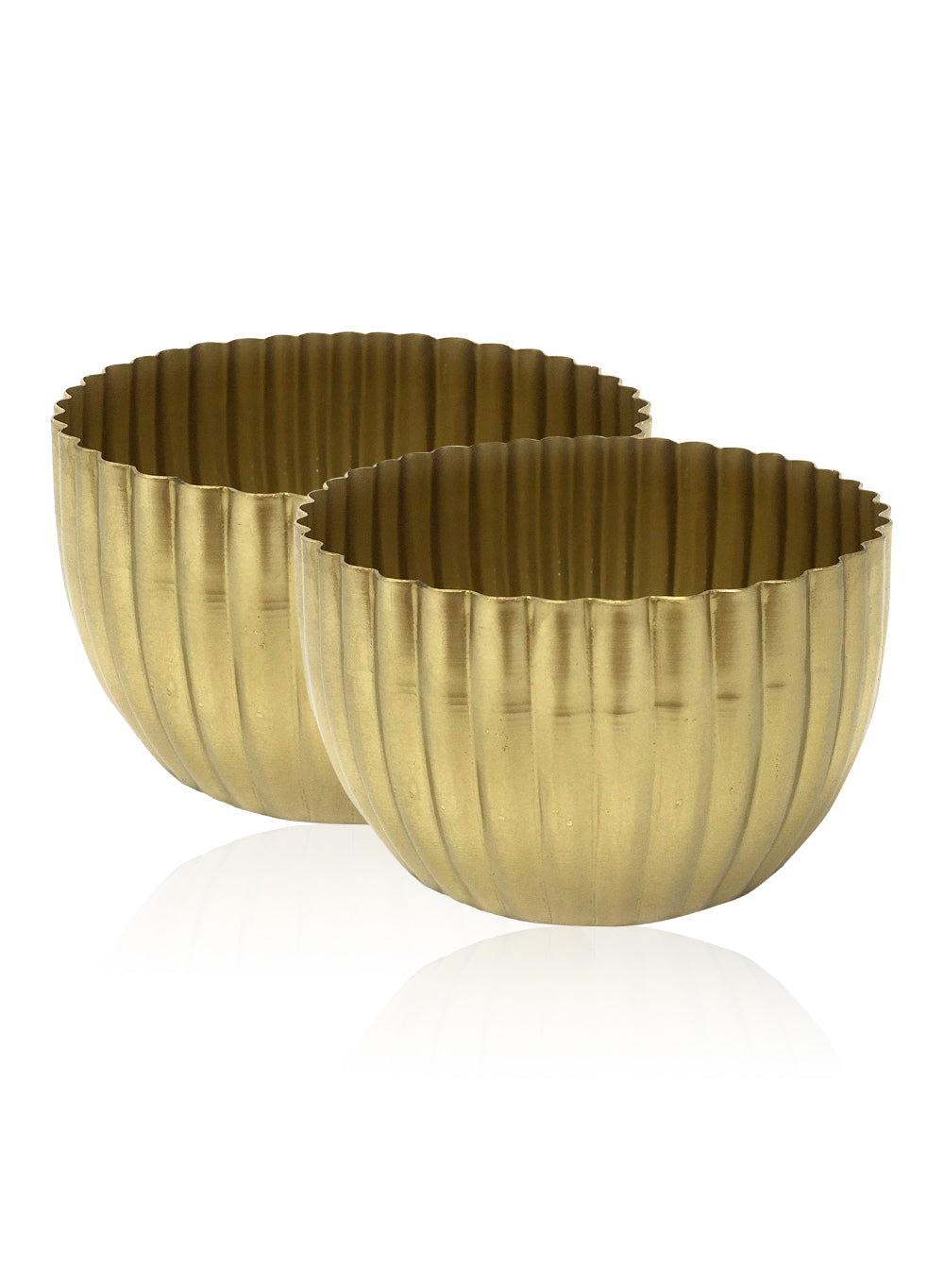 5" Scalloped Gold Bowl, Set of 2