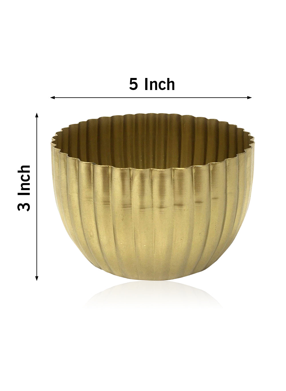 5" Scalloped Gold Bowl, Set of 2