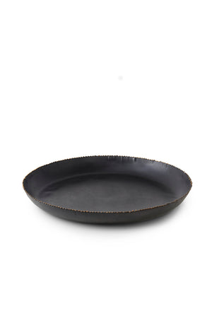 Serene Spaces Living Black Metal Dish, Multipurpose Iron Tray, Available in 2 sizes