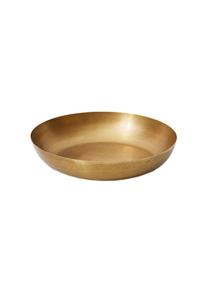 Serene Spaces Living Smooth Gold Round Decorative Iron Bowl, 10" Dia & 2" Tall