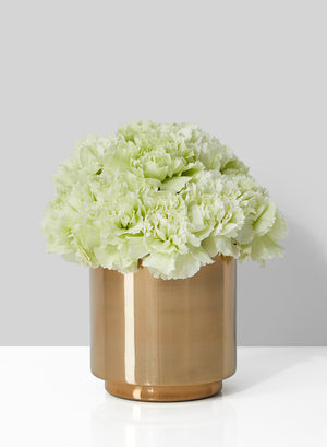 Cylindrical Shiny Finish Vase, 4" Diameter & 4" Tall, Available in 2 Color