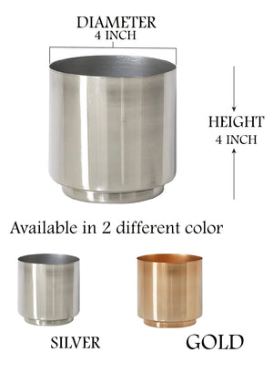 Cylindrical Shiny Finish Vase, 4" Diameter & 4" Tall, Available in 2 Color